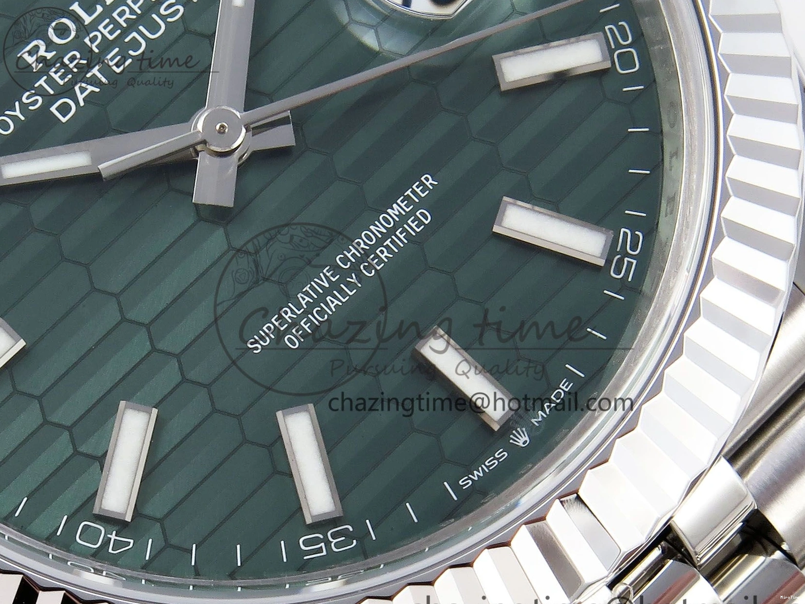MiroTime 0120 DateJust 41 126334 904L SS VSF 1:1 Best Edition Green Textured Dial on Jubilee Bracelet VS FashionForward 1324